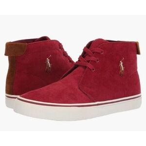 Polo Ralph Lauren Red High Top Talin Corduroy Sneakers